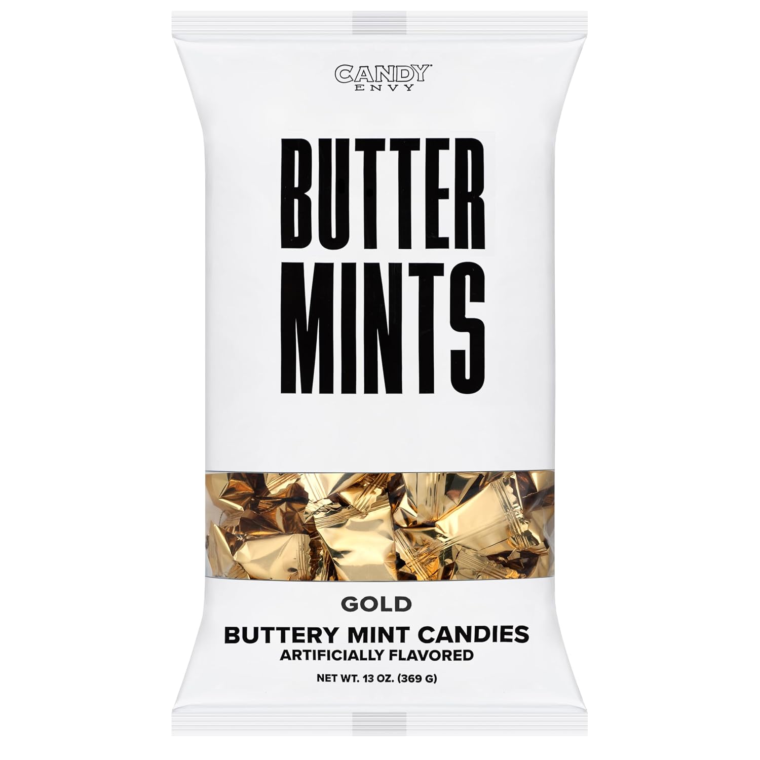 Candy Envy - Gold Foil Wrapped Buttermints - 13 oz. Bag - 100 Individually Wrapped Candy Mints