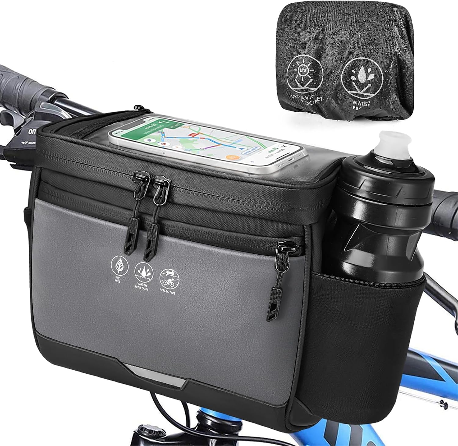 WOTOW Bike Handlebar Bag, Waterproof & with Sensitive Touch Screen, 3.5L