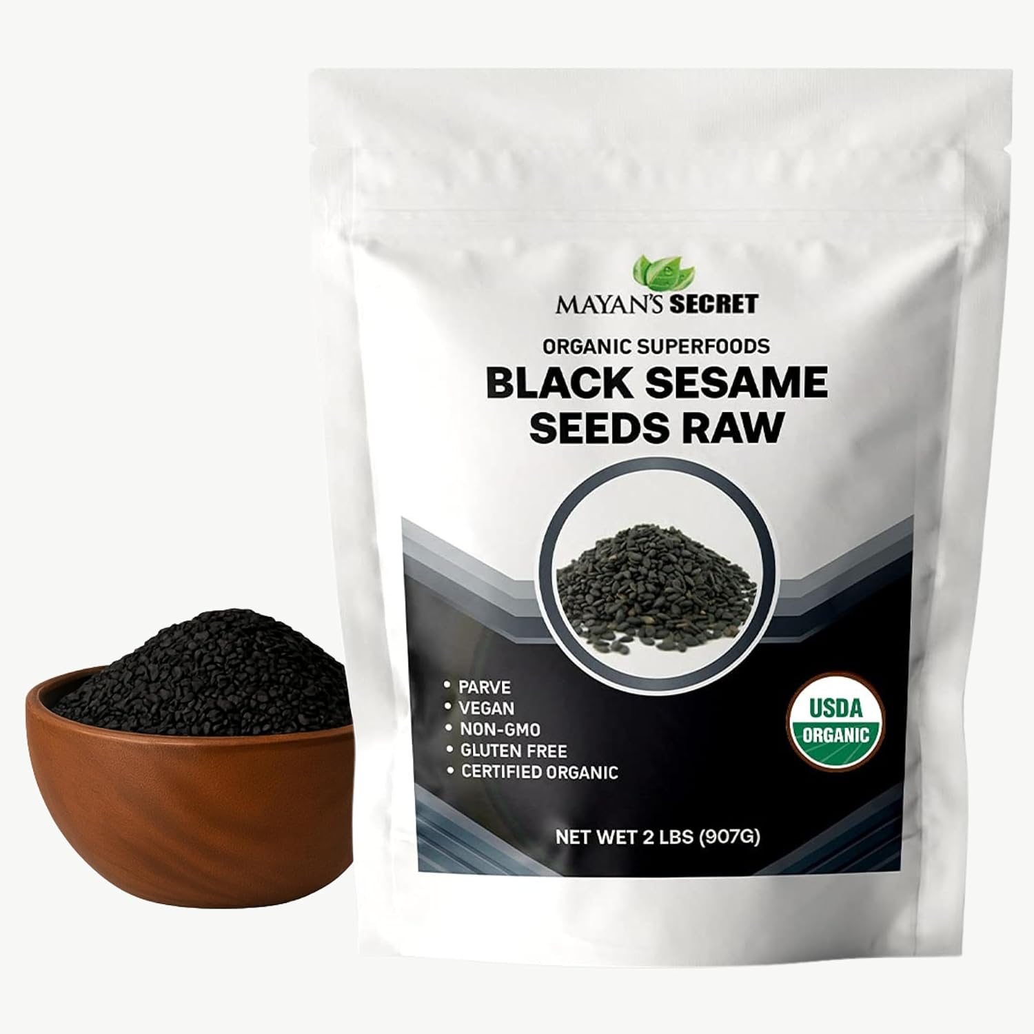 Mayan's Secret - Organic Black Sesame Seeds Raw – USDA Certified, Vegan, Non-GMO
