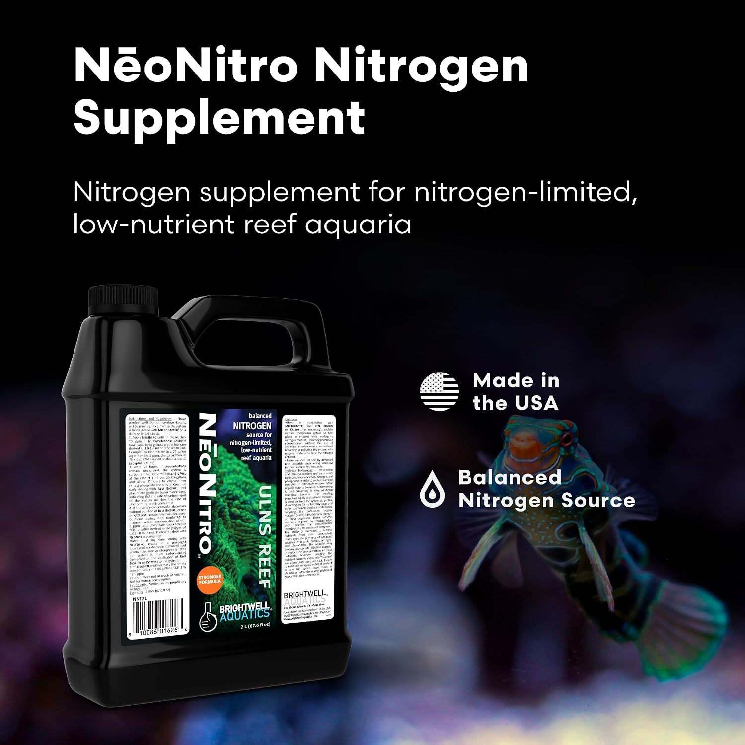 Brightwell Aquatics NēoNitro Nitrate Supplement for Reef Aquariums, 2L