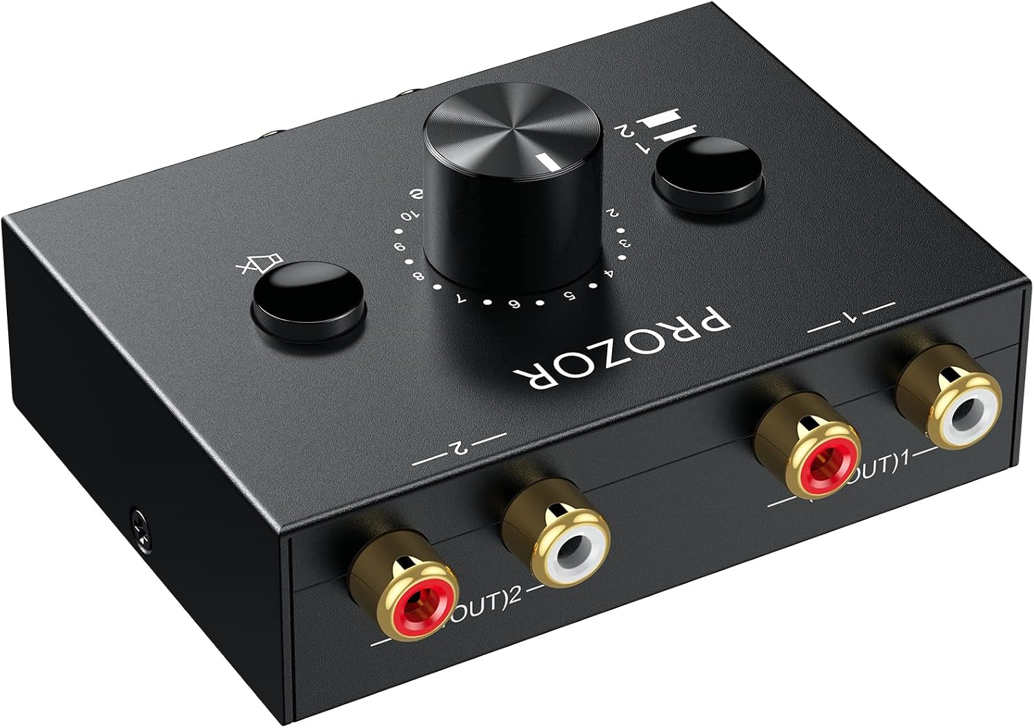 PROZOR RCA Stereo Audio Switcher - 2 in 1 Out R/L Stereo Audio Switch