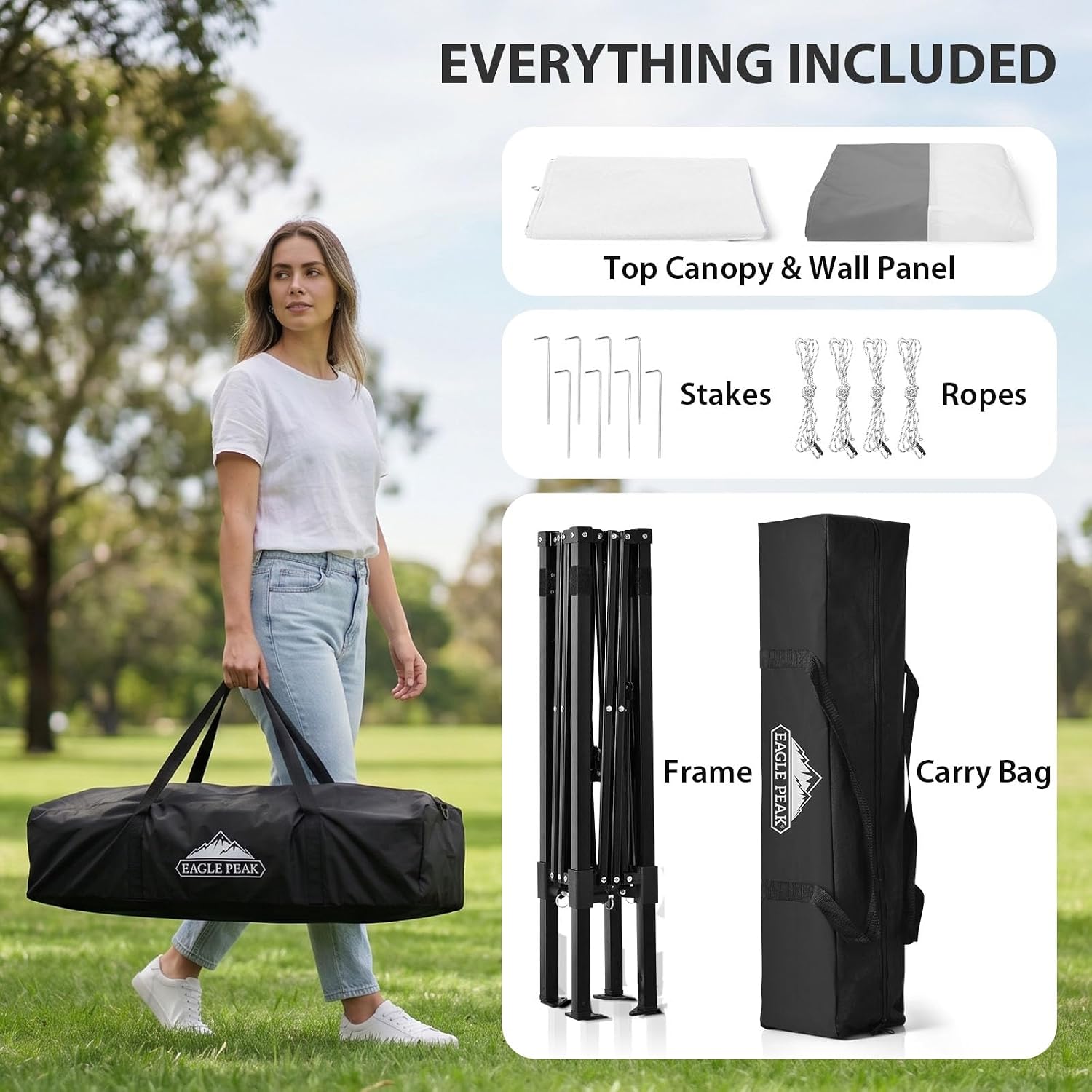 EAGLE PEAK 4x4 Pop Up Changing Tent, Outdoor Changing Room, Gray/White