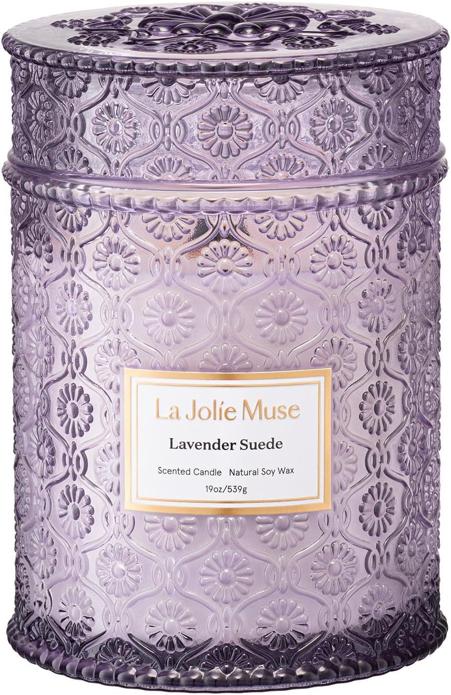 LA JOLIE MUSE Starlit Fir Pine Scented Candles for Home,19 oz Natural Soy