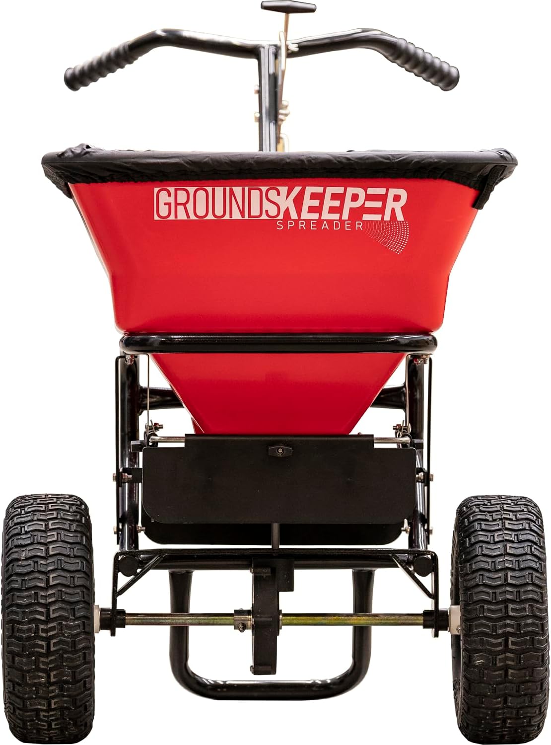 Buyers Products 3039632R Grounds Keeper All Season, Broadcast Walk Behind Push Spreader, 100lb Capacity, for Seed, Fertilizer, Winter Salt & Snow Melt