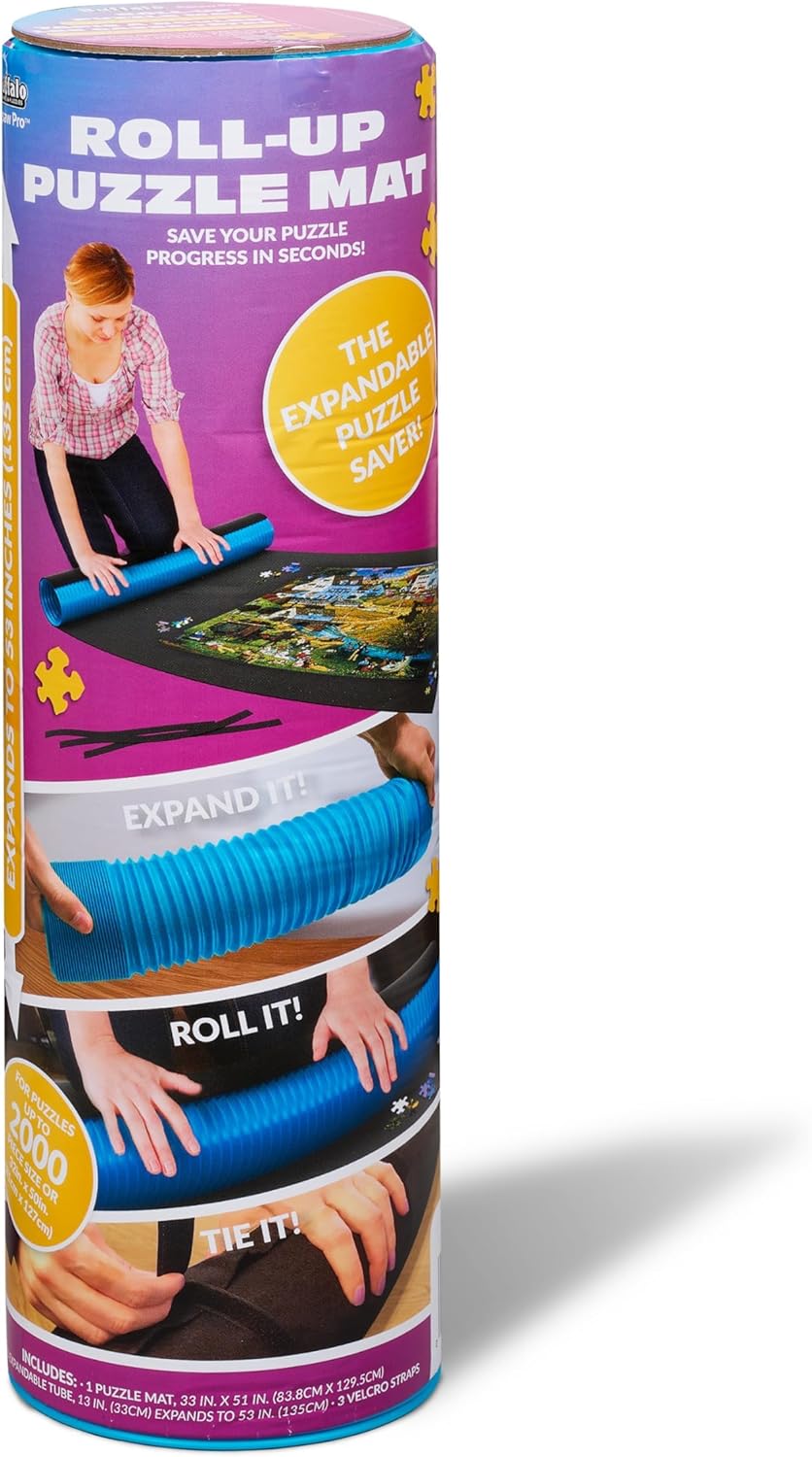 Buffalo Games - Roll-Up Puzzle Mat - Felt Saver Mat, Fits Up to 1500pc