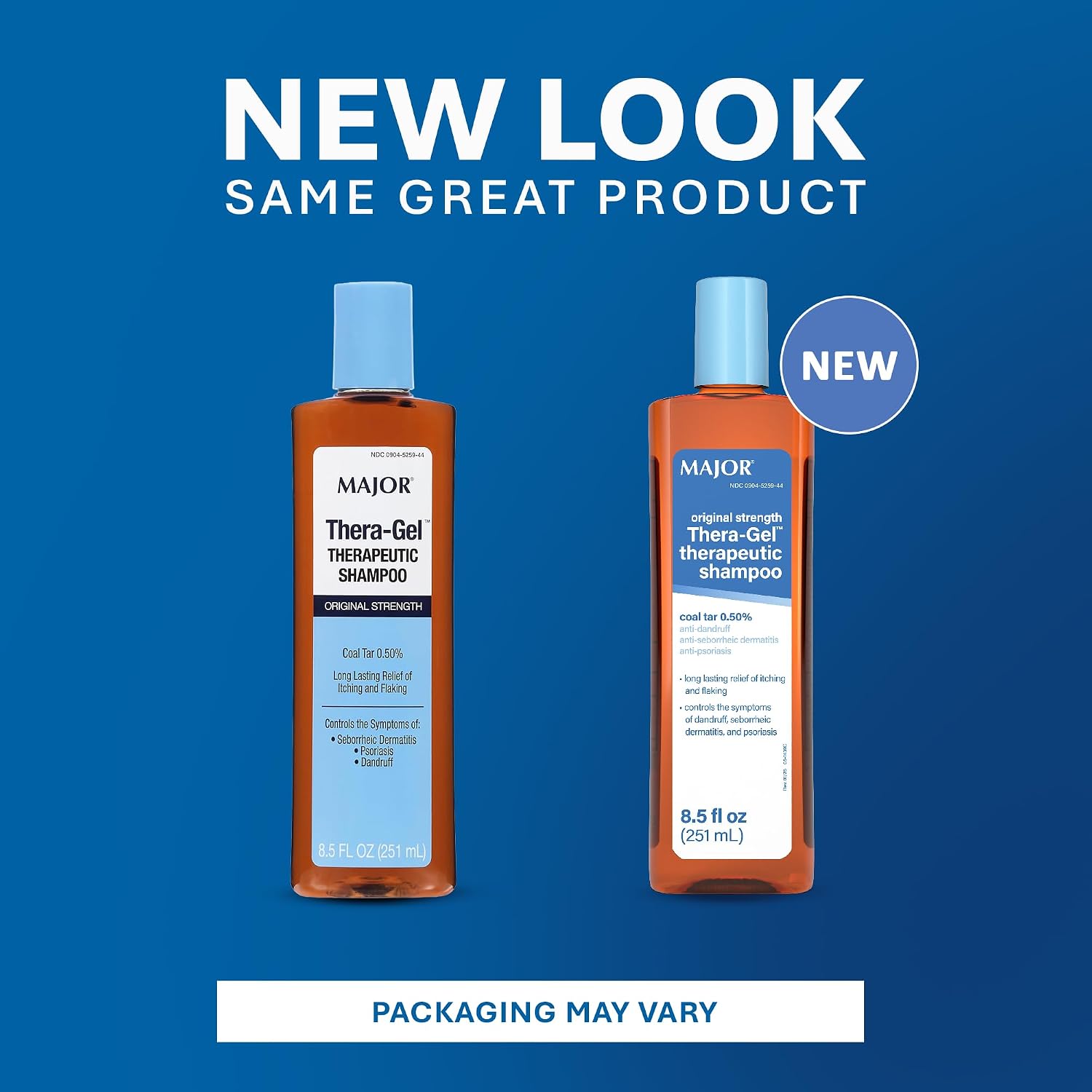 Major Thera-Gel Therapeutic Shampoo - Original Strength - Coal Tar 0.50% - Helps Control The Symptoms of Seborrheic Dermatitis, Psoriasis