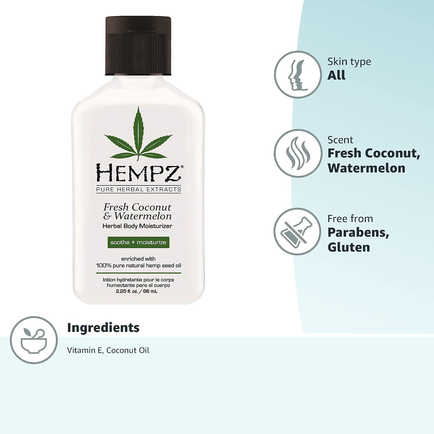 HEMPZ Body Lotion - Sweet Pineapple and Honey Melon - Daily Moisturizing Cream - 17oz