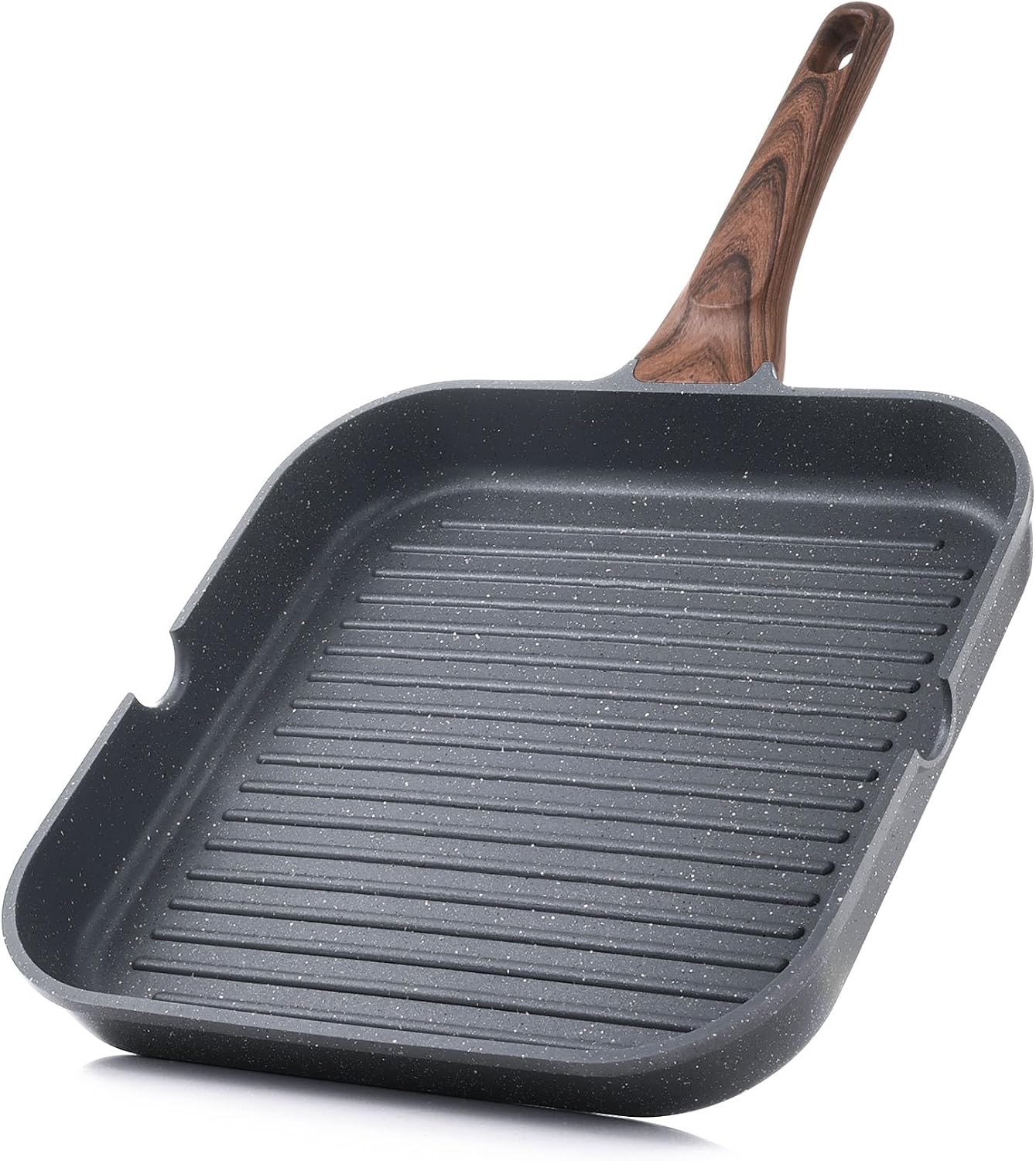 SENSARTE Nonstick Griddle Grill Pan, Pro-Grid Reversible Grill & Griddle Pan, Two Burner Cast Aluminum