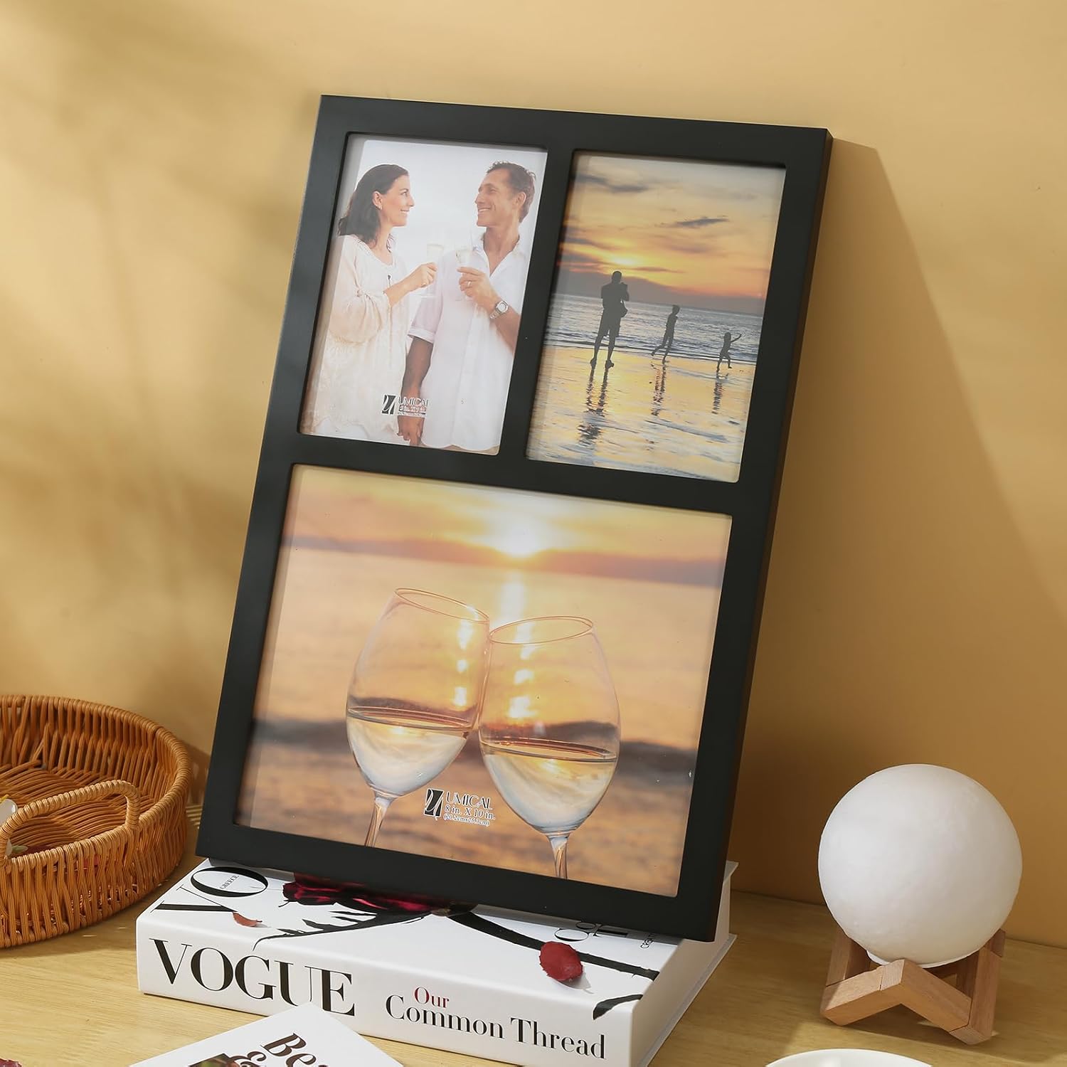 4x6 5-Opening Collage Picture Frame Black Wood