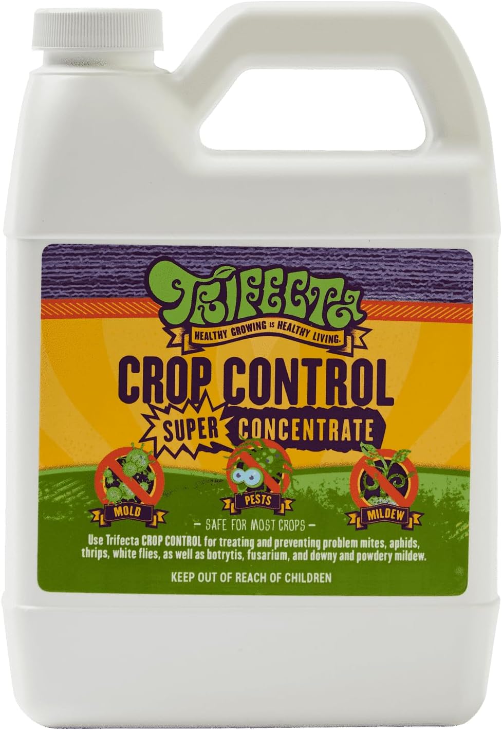 Trifecta Crop Control Super Concentrate | 4 oz | All-in-One Pesticide, Fungicide, Miticide And Insecticide | For Spider Mites, Mildew, Mold And Botrytis