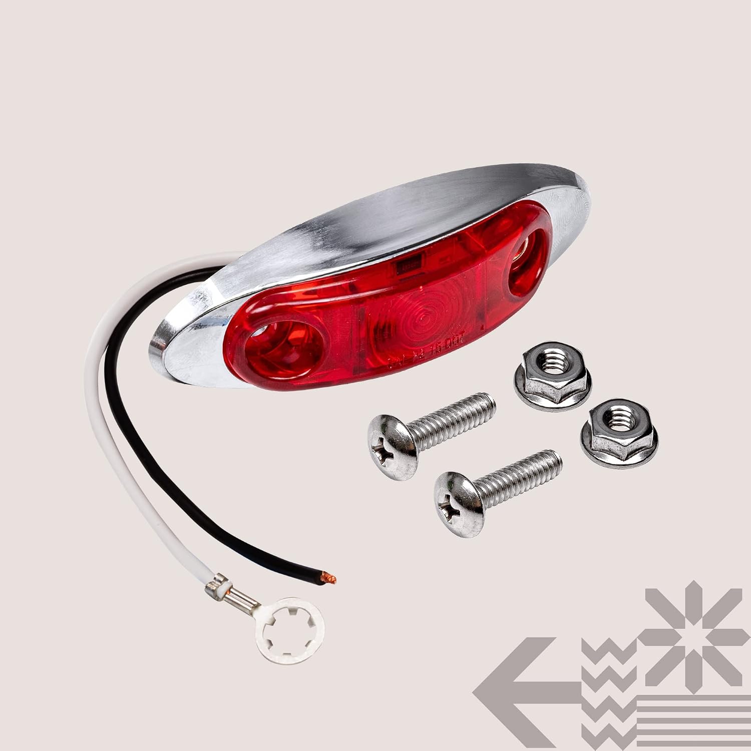 TRUE MODS 2pc 2.5" Amber Oval LED Trailer Marker Lights for Boat Trailer RV