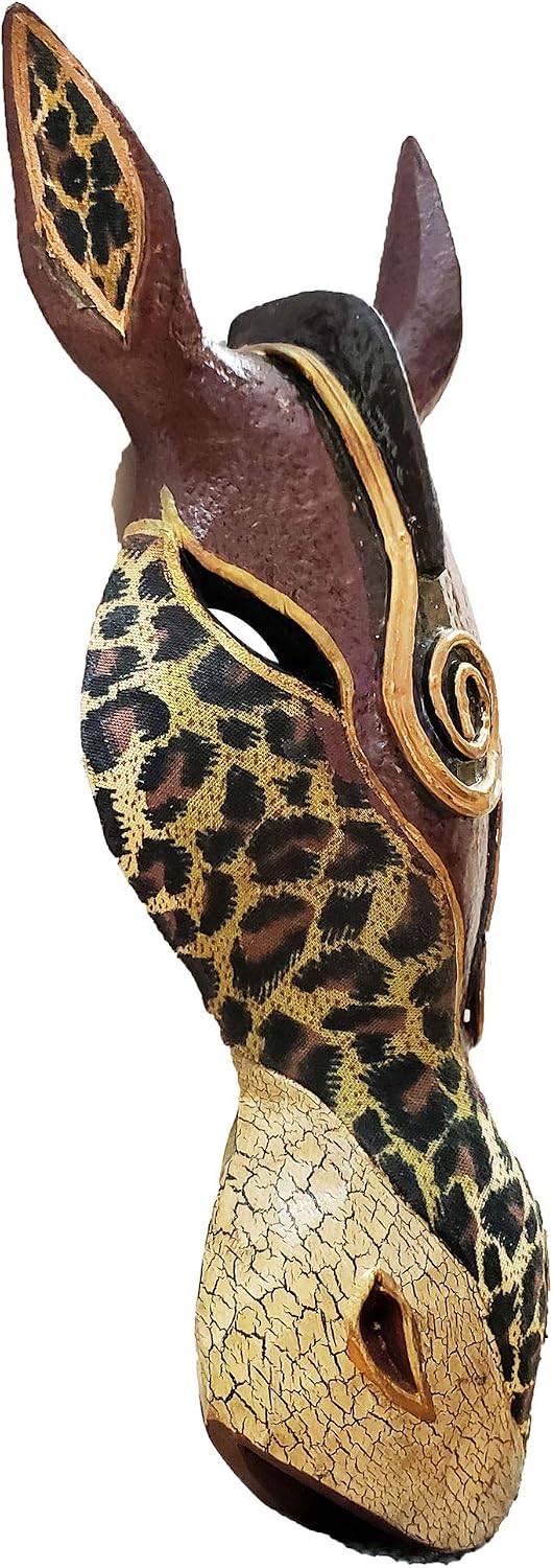 Giraffe Zebra Face Mask Wall Hanging Décor Hand Painted Patterns African Safari Style Decorative Accent Contemporary Variation An Awesome Gifting