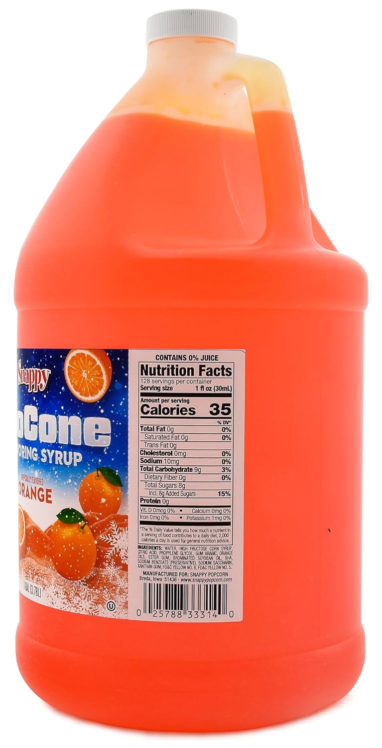 Snappy Blue Raspberry Sno Cone Syrup, 1 Gallon (128 oz), Ready to Use for Snow Cone Machines and Shaved Ice