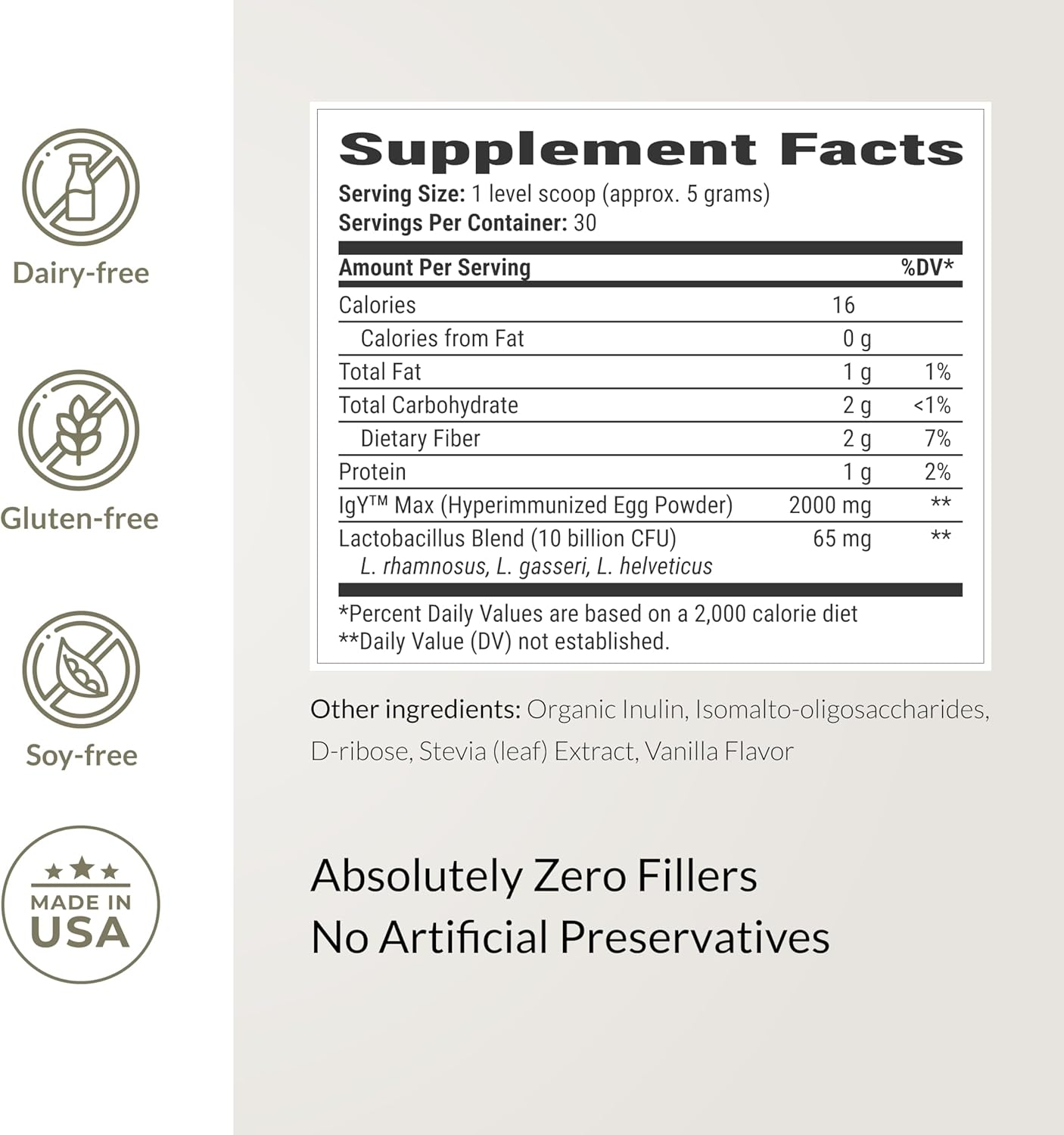 Microbiome Breakthrough Gut Support Powder Chocolate Flavor With Lactobacillus Strains
