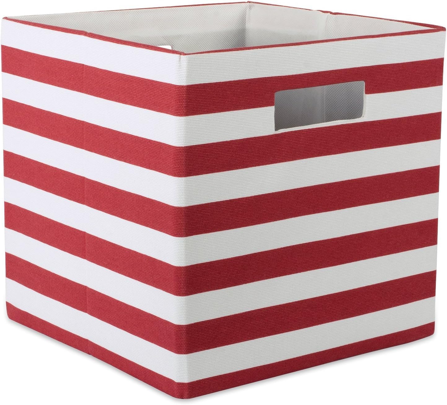 DII Polyester Cube Storage Collection Collapsible Hard Sided Bin, 13x13x13, Black