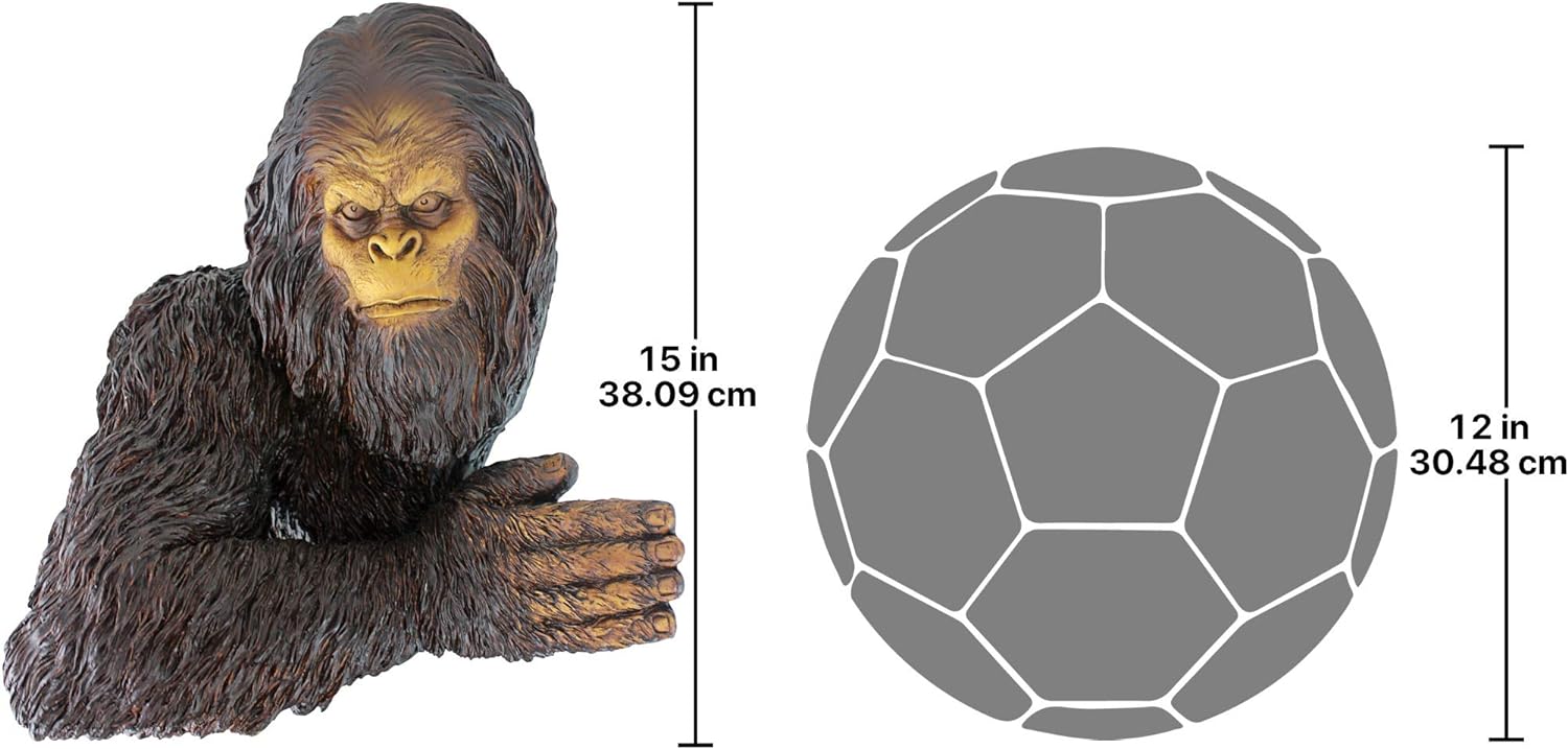 Design Toscano DB583078 Bigfoot The Bashful Yeti Indoor/Outdoor Garden Tree Sculpture, 15 Inches Wide, 12 Inches Deep, 15 Inches High