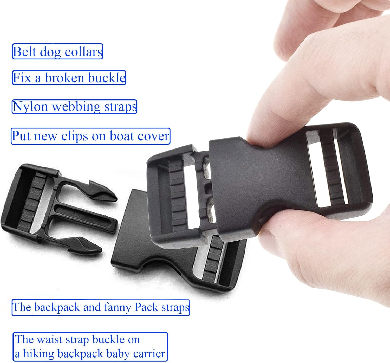 Buckle 1" Wide Inside, Quick Side Release Buckle for 1 inch/25mm Webbing Straps