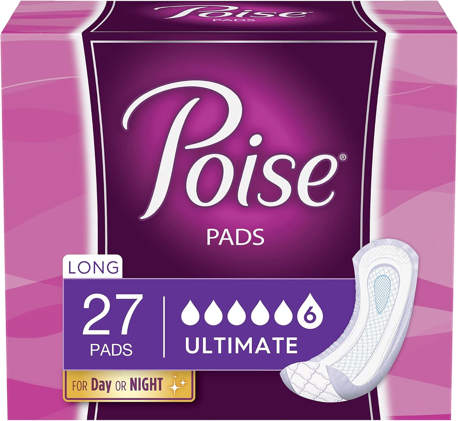 Poise Ultimate Long Pads,27 Count (Pack of 1)