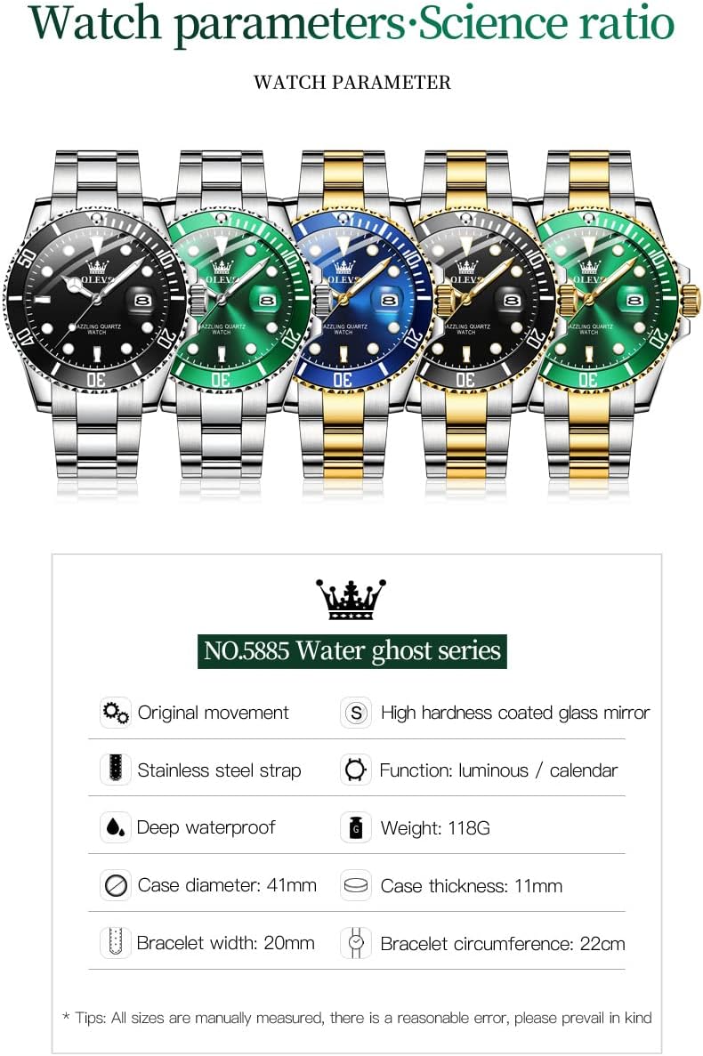 OLEVS Watches for Men,Classic Luxury Big Face Men Watches, Silver Dress Stainless Steel Men Wrist Watch with Luminous Analog Relojes para Hombres