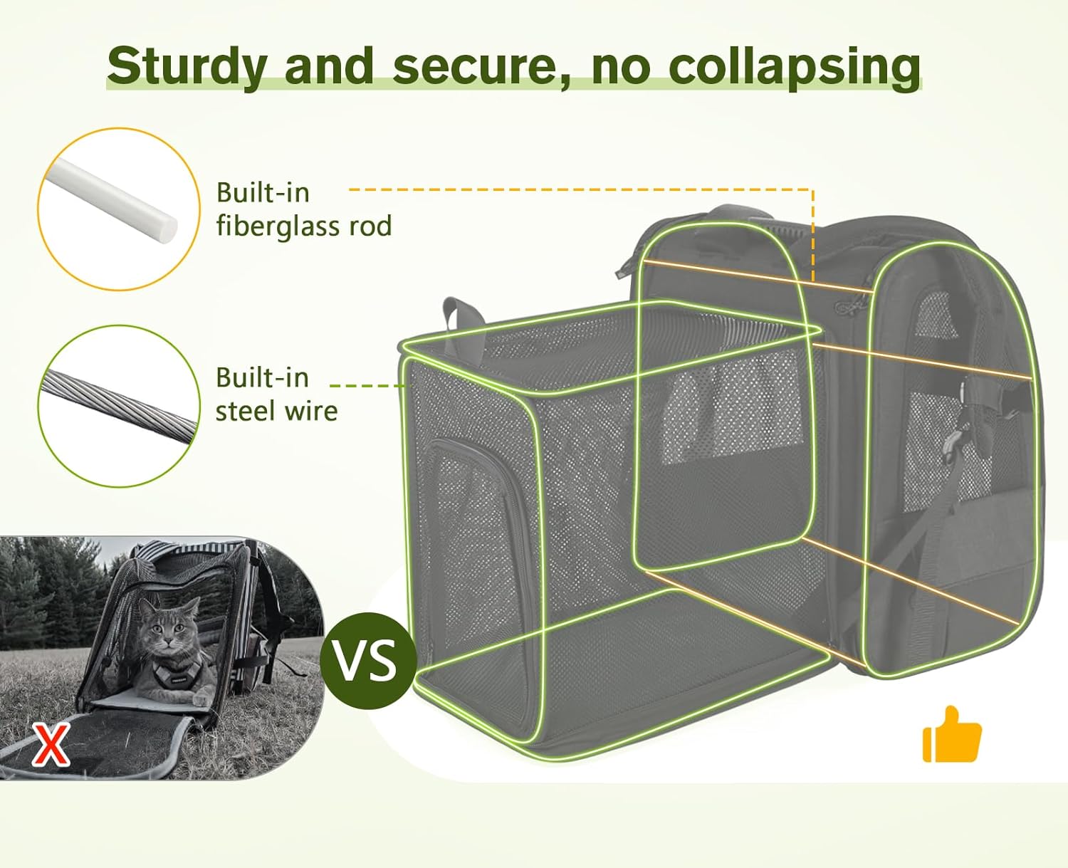 pecute Cat Backpack Expandable, Cat Carrier Backpack with Breathable Window