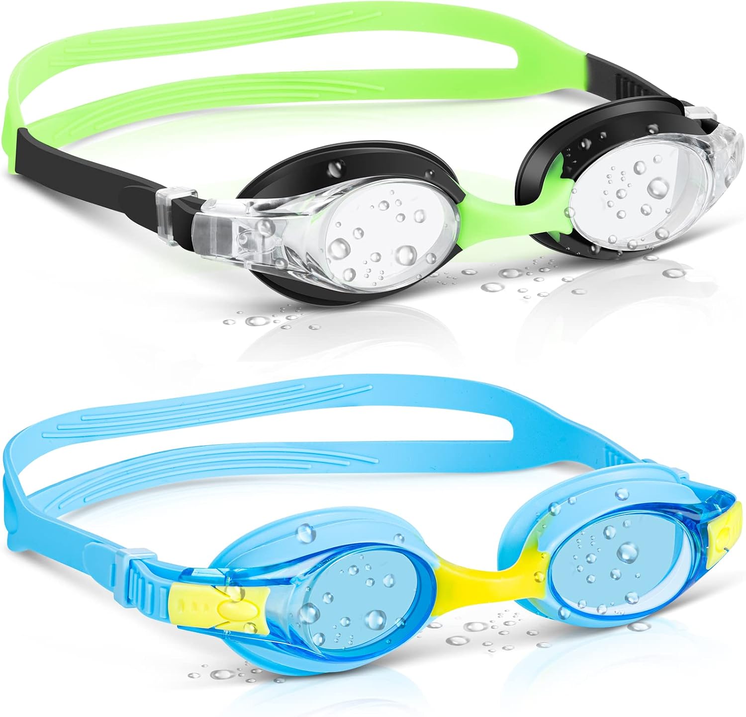 Portzon Unisex-Child Swim Goggles, Anti Fog No Leaking Clear Vision Water Pool Swimming Goggles