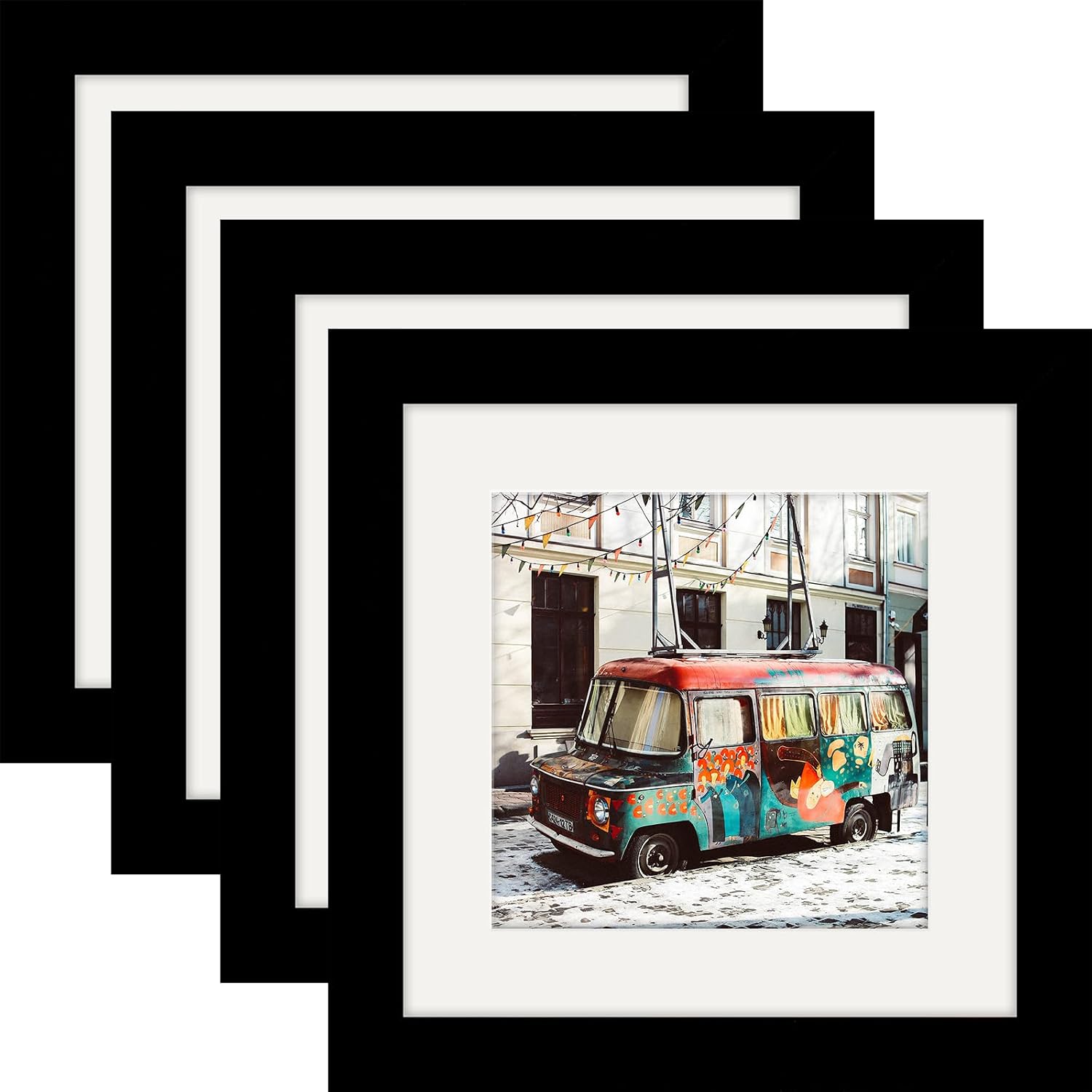 WUTL 8x8 Black Picture Frames Square