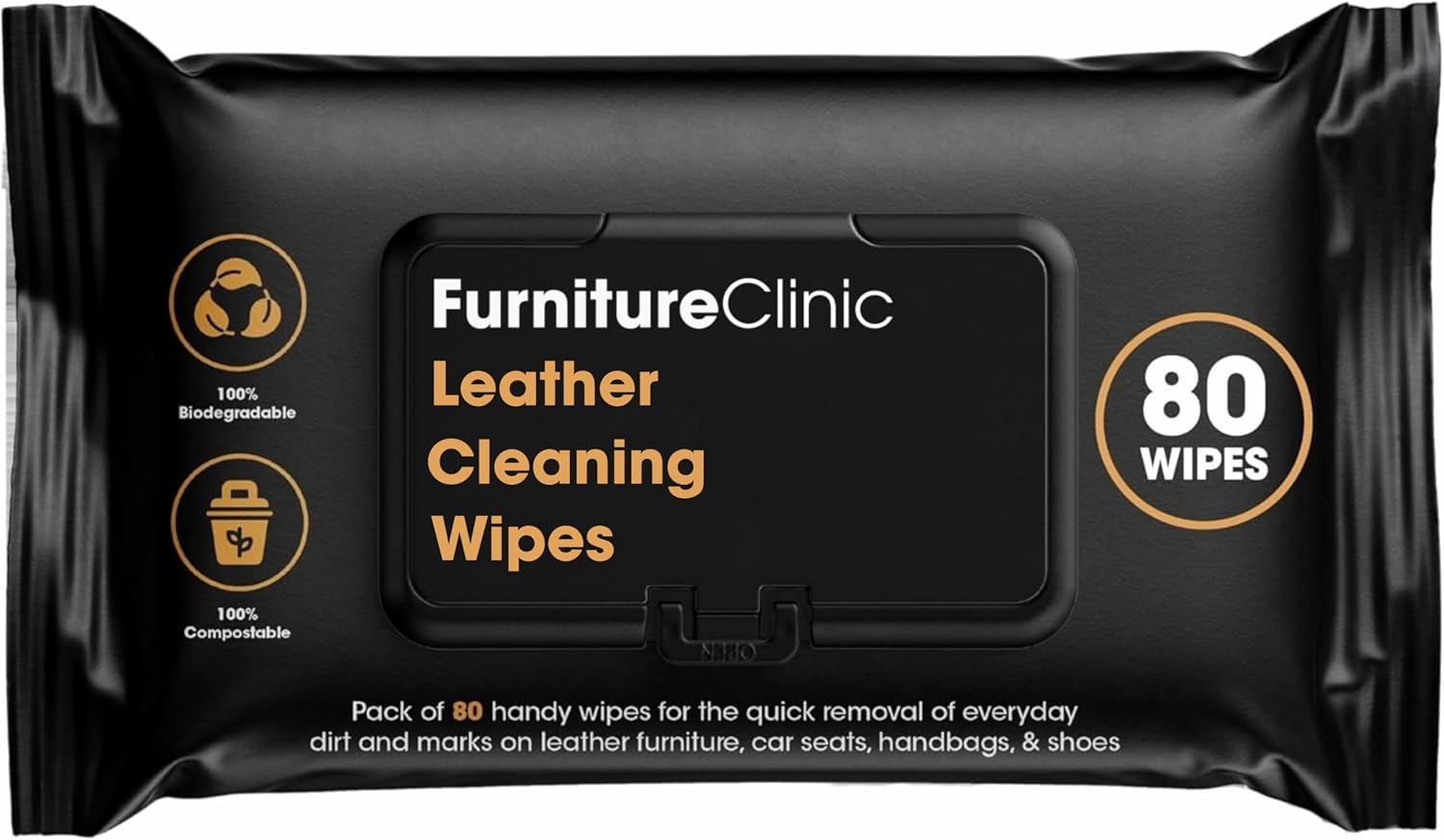 Furniture Clinic Large Leather Care Kit | Leather Cleaner + Conditioning Protection Cream for Furniture | Two 17oz Bottles + 1 Sponge & 1 Cloth | Restore Leather Couches, Car Seats, Jackets, & Boots