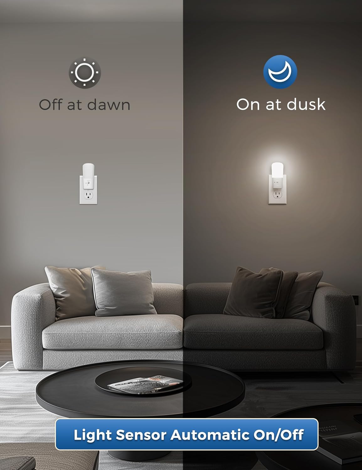 LOHAS-LED Plug in Night Light, Dimmable LED Night Lights Dusk to Dawn 2Pack