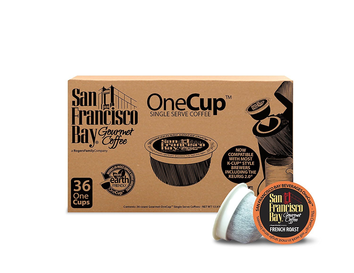 San Francisco Bay OneCup Single Serve, French Roast, 36 Count (Pack of 3)
