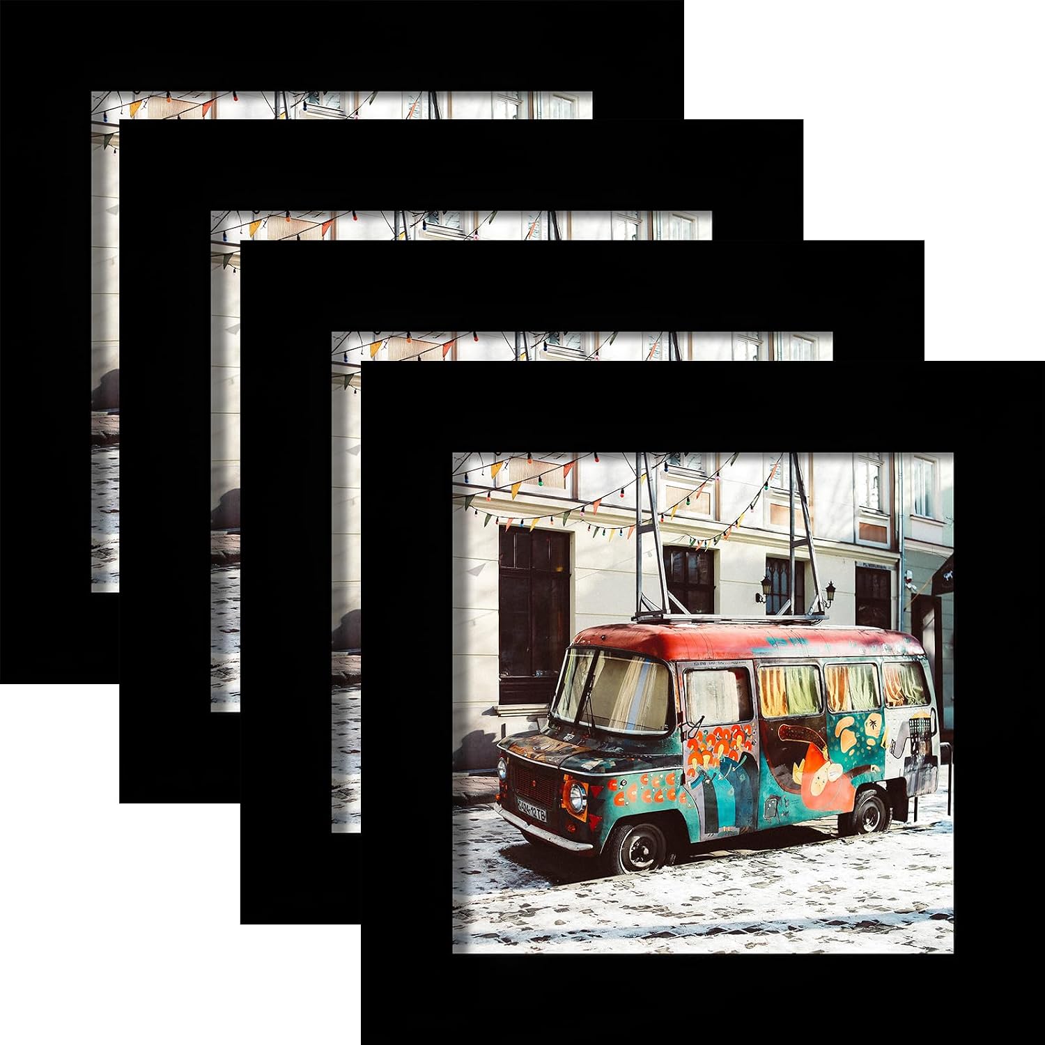 WUTL 8x8 Black Picture Frames Square