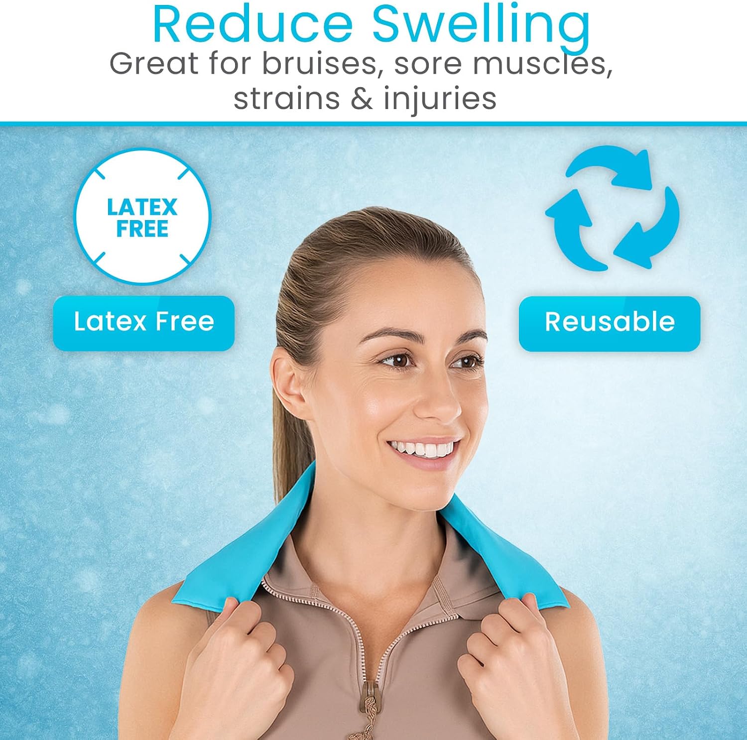 Arctic Flex Neck Ice Pack - Cold Compress Shoulder Therapy Wrap - Cool | Reusable Medical Freezer Gel Pad for Swelling, Injuries, Headache, Cooler (Large (1 Pack))