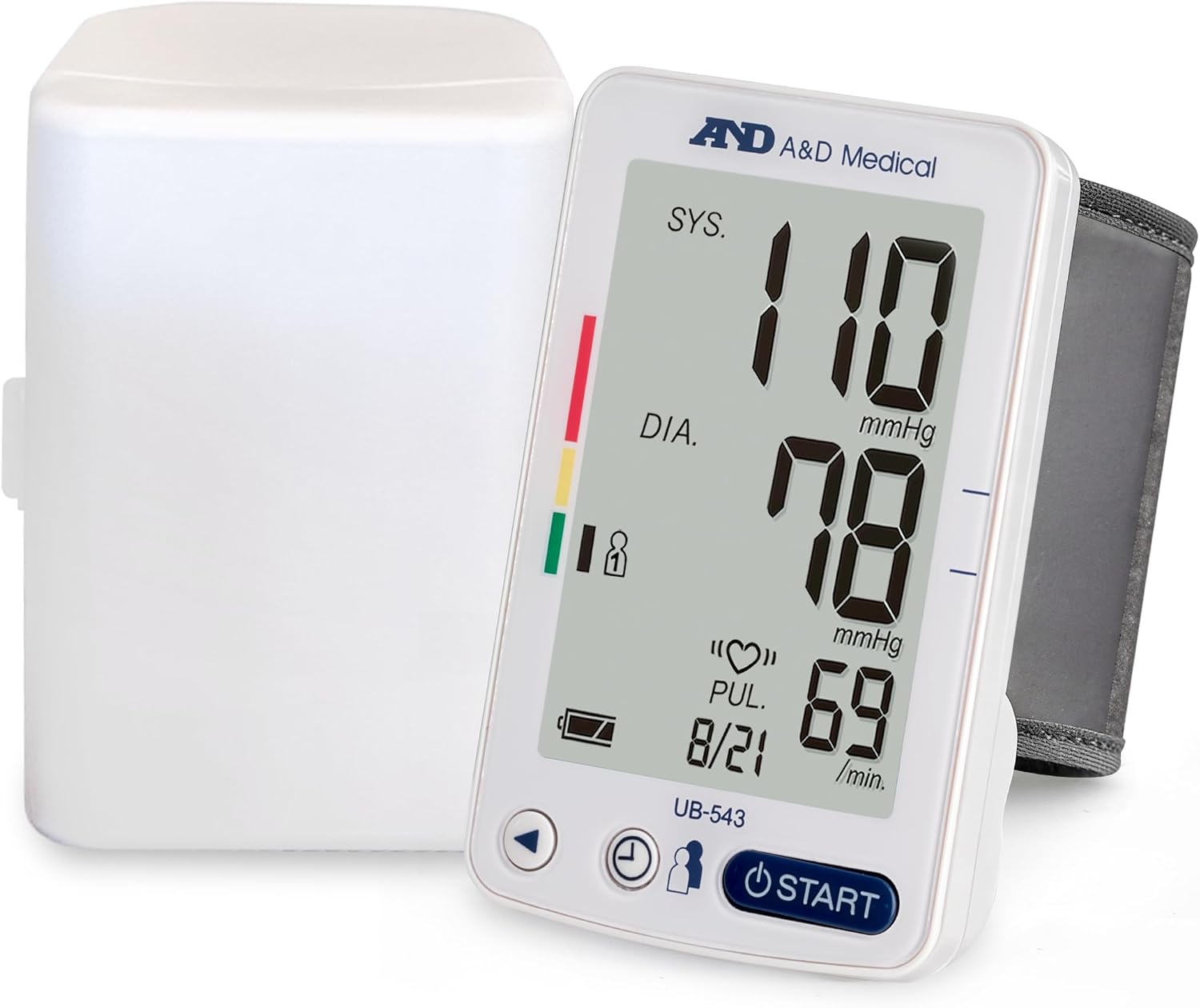 A&D Medical UB-543 Wrist Blood Pressure Monitor, 2 Users, Cuff 5.3-8.5" | BP Adjustable Cuff (5.3-8.5"), 2 Users, One Button Operation, LCD Display, 60 Memory, Carrying Case, 2 AAA Batteries