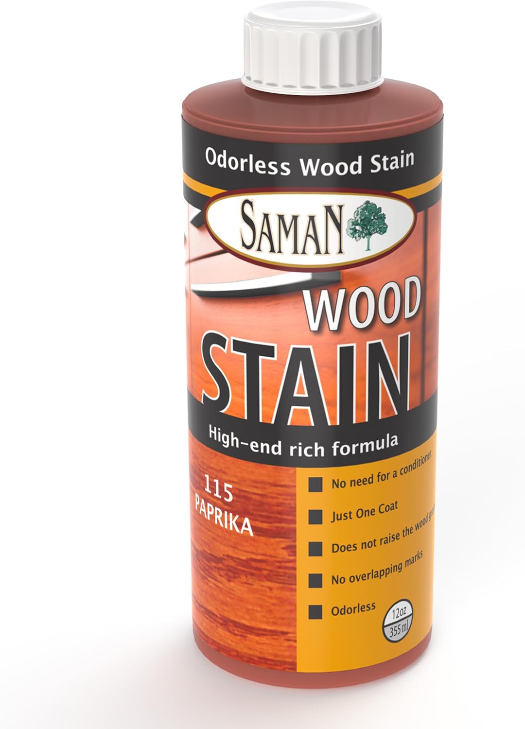 SamaN Interior Water Based Wood Stain - Natural Stain for Furniture, Moldings, Wood Paneling, Cabinets (Antique Walnut TEW-212-12, 12 oz)