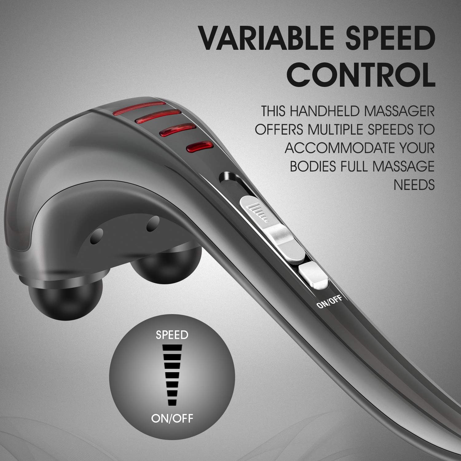 HANGSUN Handheld Neck Back Massager for Pain Relief Deep Tissue, Double Head Full Body Percussion Massage MG400 for Shoulder, Leg, Foot, Muscles