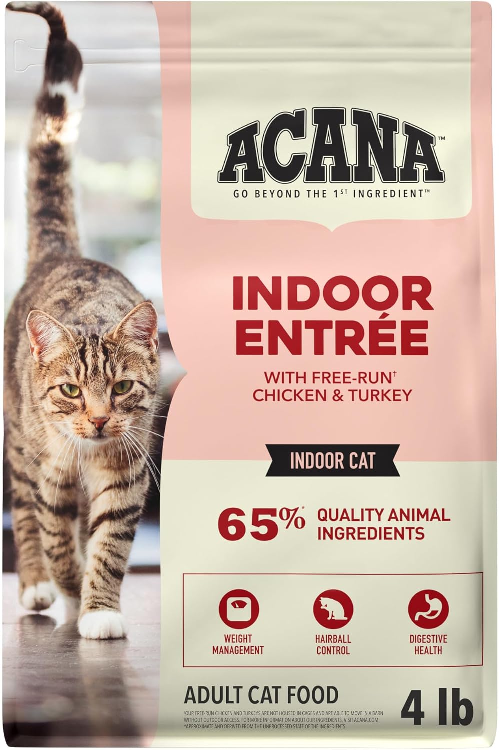 ACANA Dry Cat Food for Indoor Cats Indoor Entrée Chicken Turkey 4lb Bag