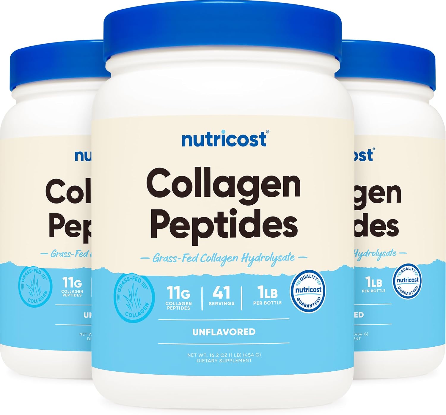 Nutricost Collagen Peptides Powder 1LB (454 G), Grass Fed Bovine | Collagen Hydrolysate, Unflavored