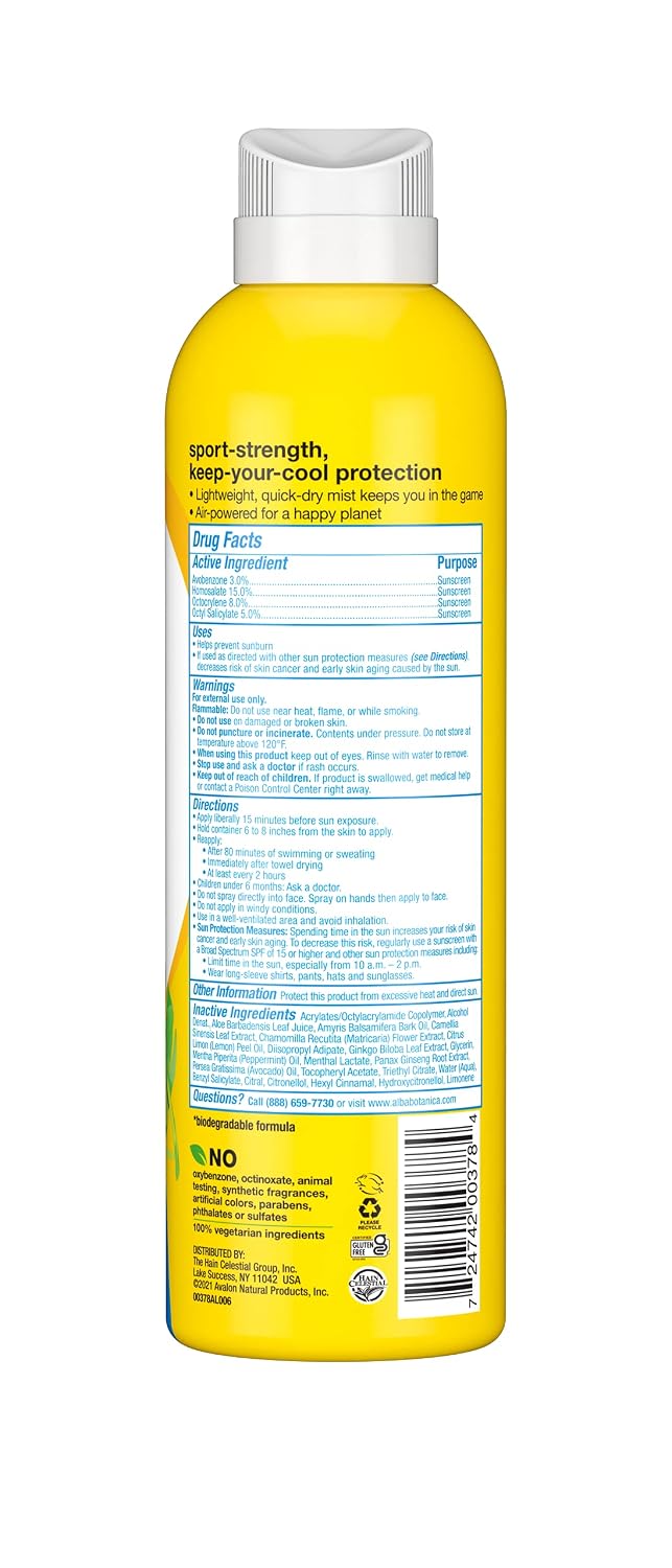 Alba Botanica Cool Sport Refreshing Clear Spray Sunscreen SPF 50.