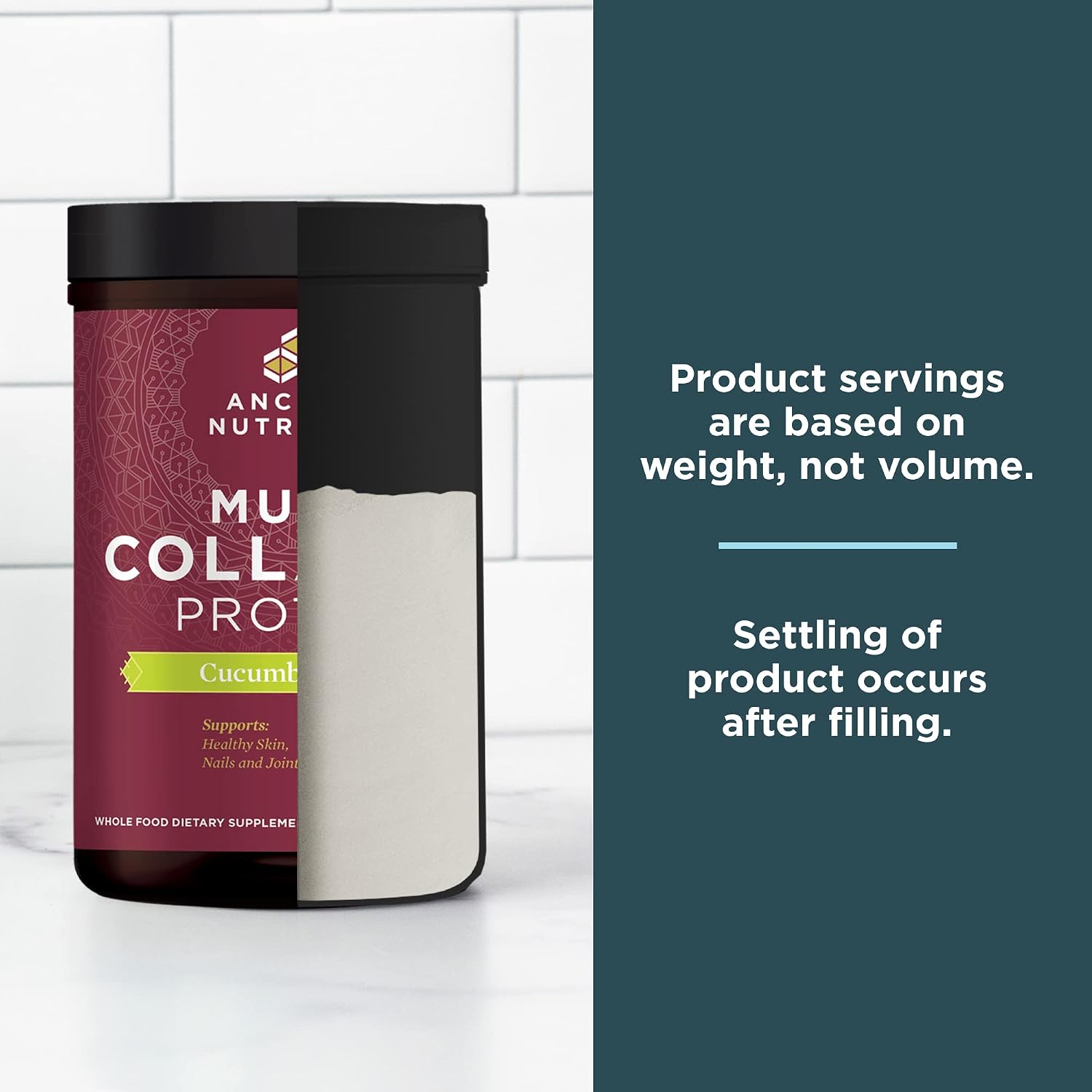 Ancient Nutrition Multi Collagen Protein Powder, 5 Types of Food Sourced Collagen, Providing Types I, II, III, V, and X, 16.2 Ounce