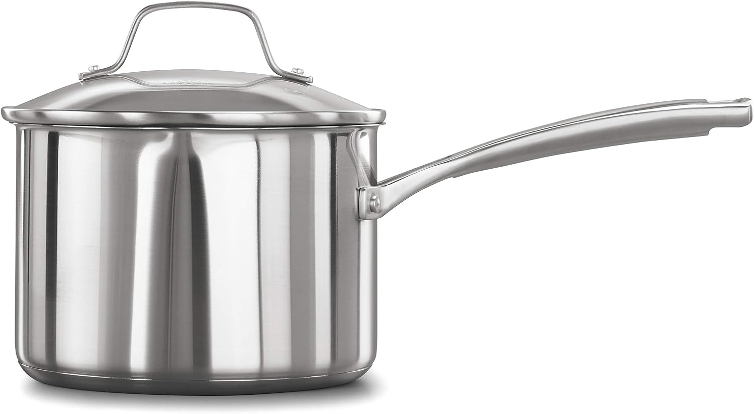 Calphalon Classic Stainless Steel Sauce Pan, 3.5-Quart, Impact-Bonded Aluminum Base, Stay-Cool Handles