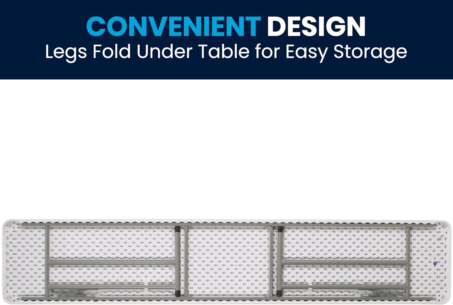 Flash Furniture Elon 6' Plastic Folding Training and Event Table, Rectangular Folding Training Table with 220-lb. Static Weight Capacity, White