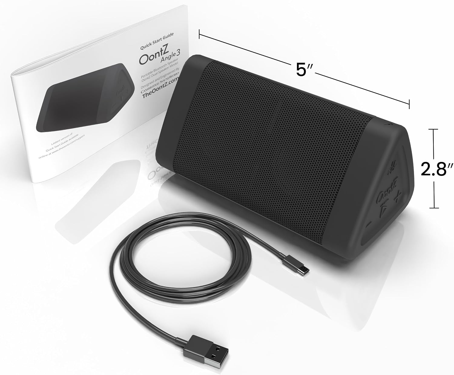 OontZ Angle 3 Gen 4 Portable Bluetooth Speaker, 12W, 24-Hour Playtime | Compact 12W Bluetooth speaker with clear sound, 24-hour playtime, 100-ft range, IPX5 waterproof, AUX Input.