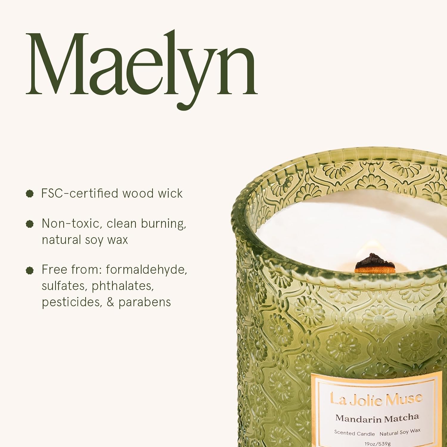 LA JOLIE MUSE Starlit Fir Pine Scented Candles for Home,19 oz Natural Soy