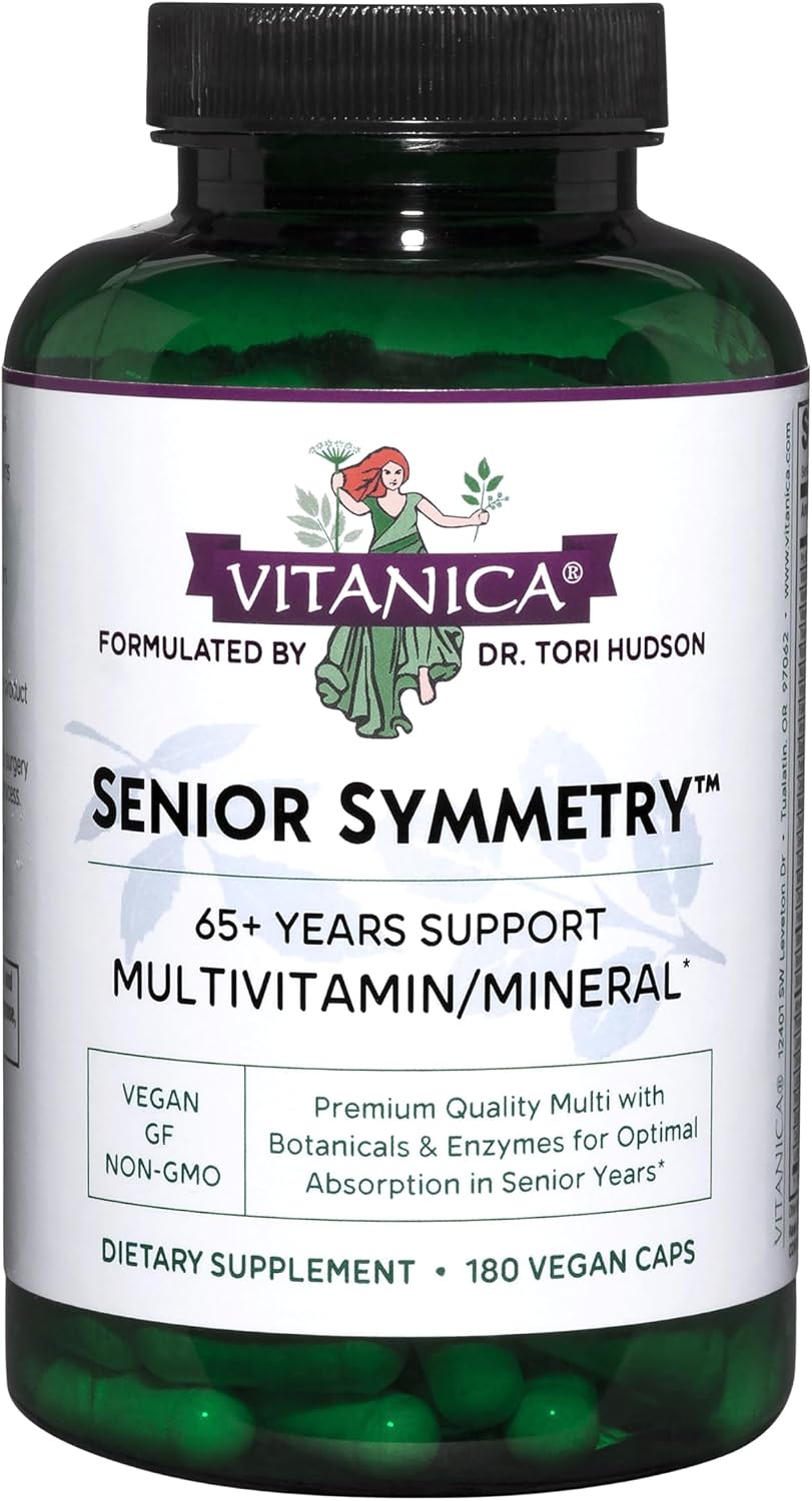 Vitanica, Senior Symmetry, 65 Years and Up Multivitamins and Minerals, Vegan, 180 Capsules