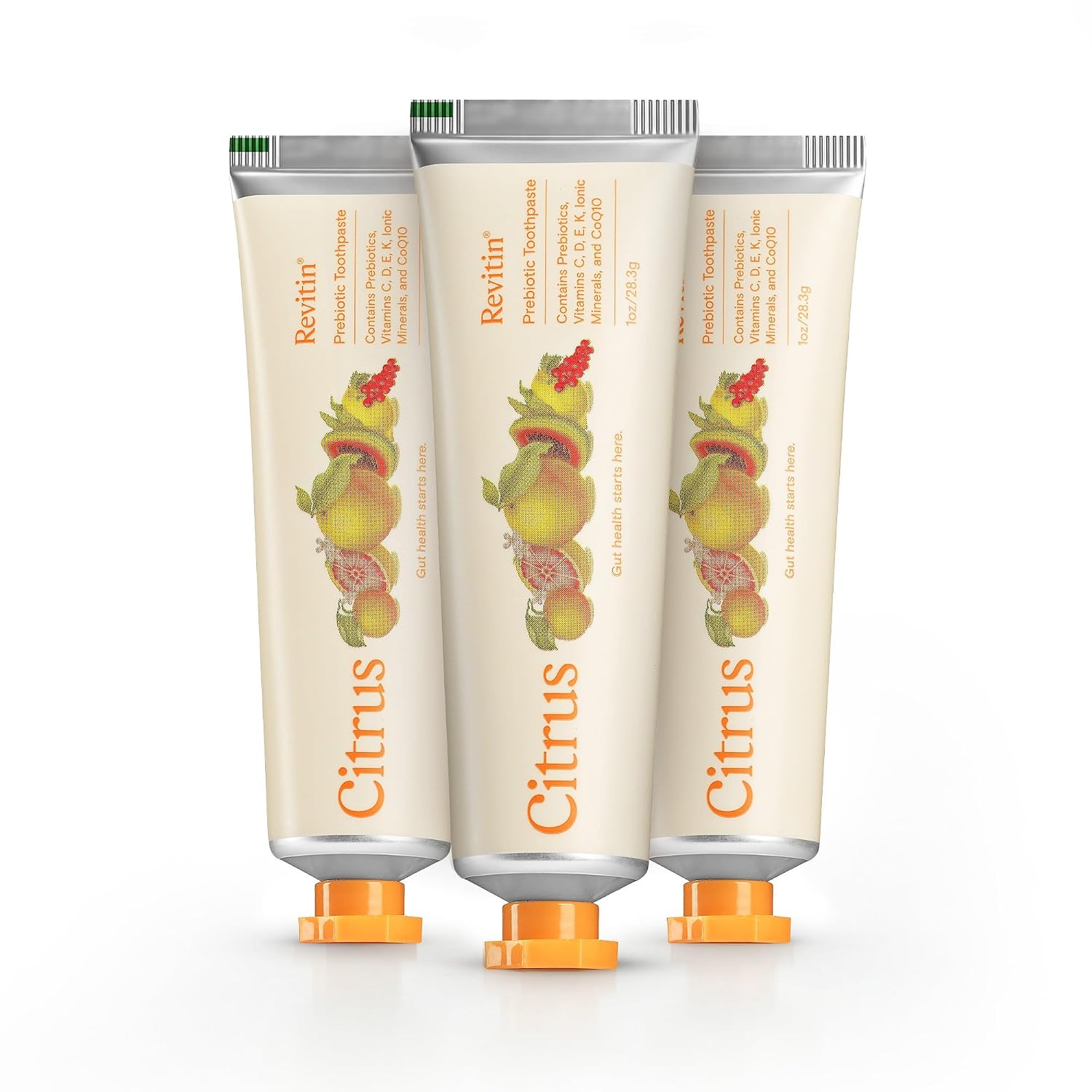 Revitin Toothpaste | Fluoride-Free Prebiotic Citrus Tooth Gel | No SLS, Gluten Free, Dye Free, GMO Free, No Sweeteners | Non-Toxic, Kid Approved