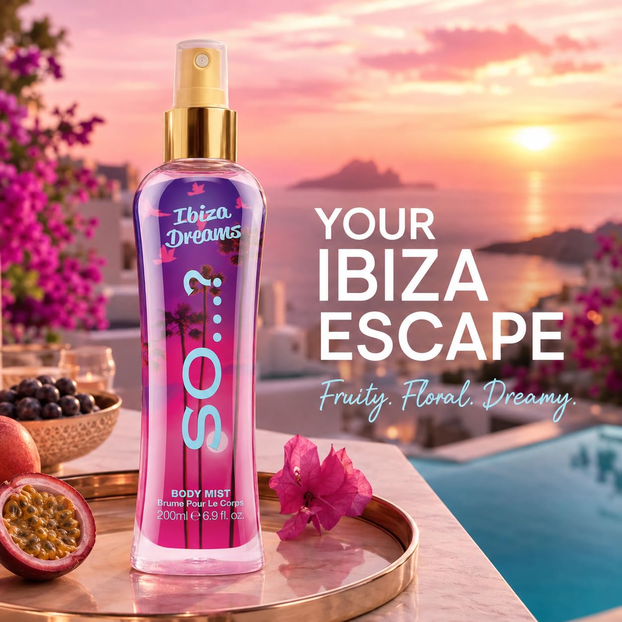 So…? Bali Breeze Body Mist - Perfume for Women with Tropical Aroma - Body Spray for Women with Coconut, Almond and Vanilla Notes - 6.9 oz