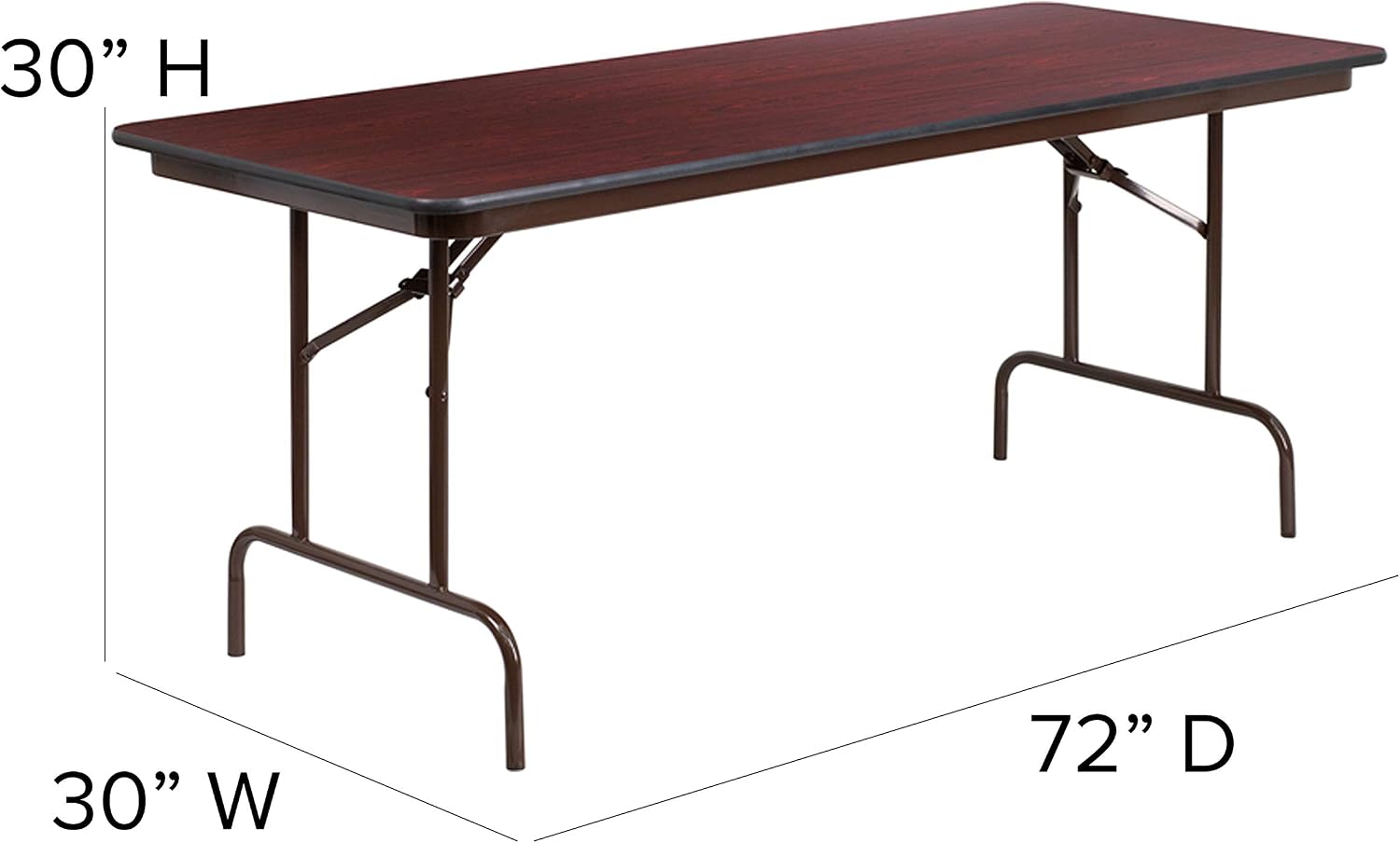 Flash Furniture 6 ft Laminate Folding Banquet Table, Mahogany | Durable Construction, Commercial Use