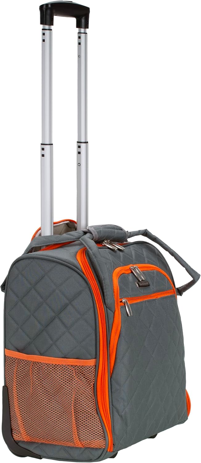 Rockland Melrose Upright Wheeled Underseater Carry-On Luggage, Red
