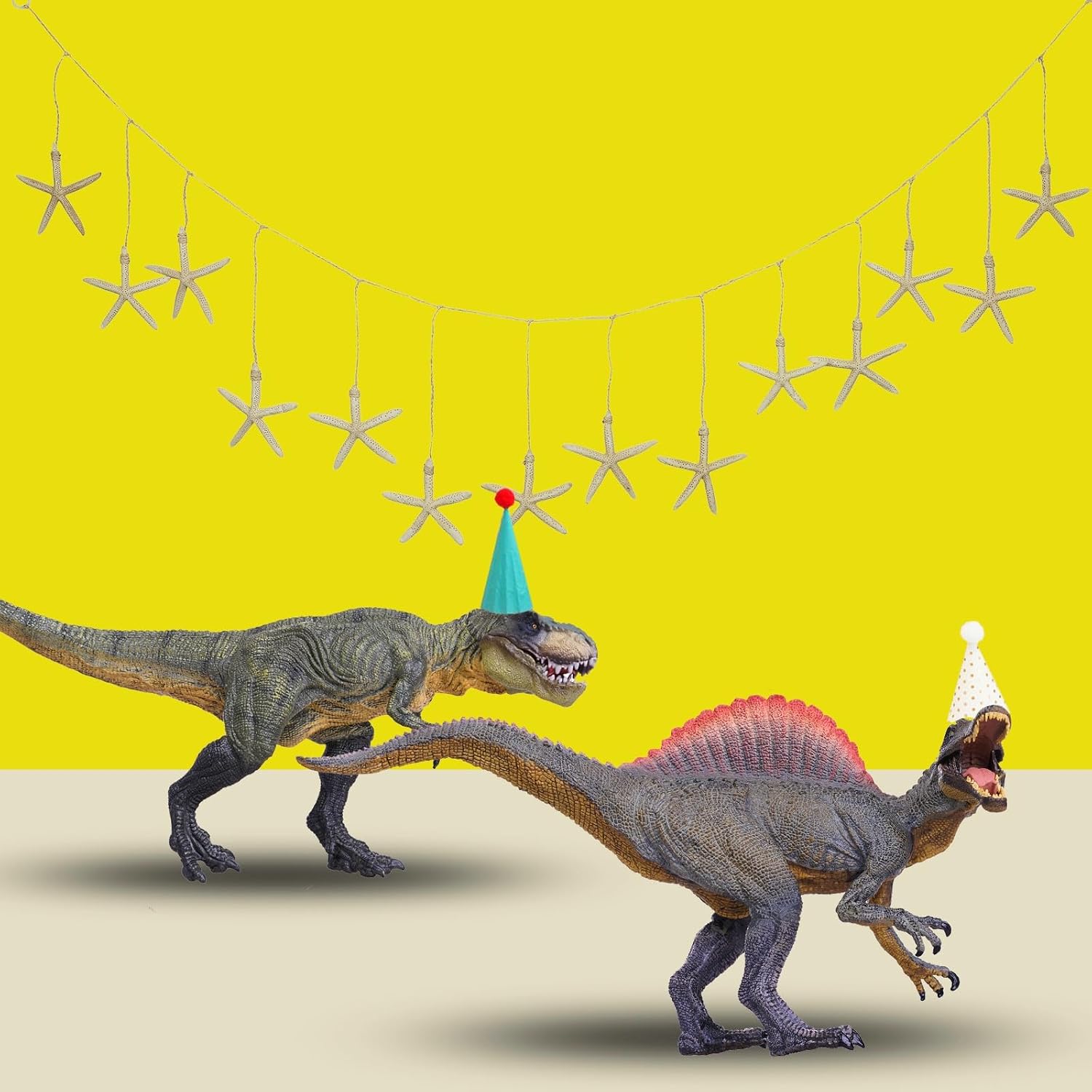 Gemini&Genius Dinosaurs Tyrannosaurus Rex and Spinosaurus Action Figures Toys, Gifts, Stocking Stuffer, Cool Birthday Cake Topper