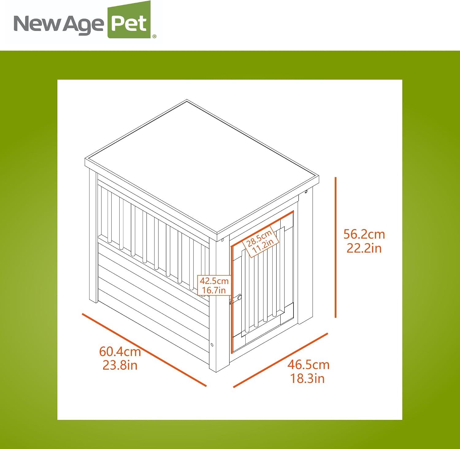 New Age Pet ecoFLEX Pet Crate/End Table, Small, Grey, Model:EHHC405S
