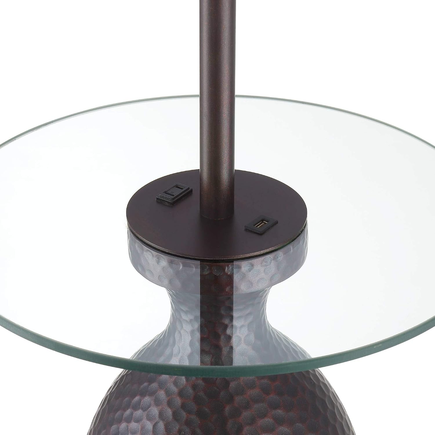 Regency Hill Fallon 66" Tall Bronze USB and Outlet Tray Table Floor Lamp